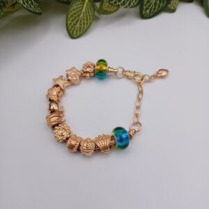Charm Bracelet with Blue and Green Accents